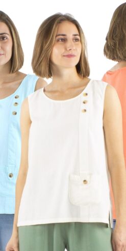 Bluza/top iz lanu in viskoze CH17709